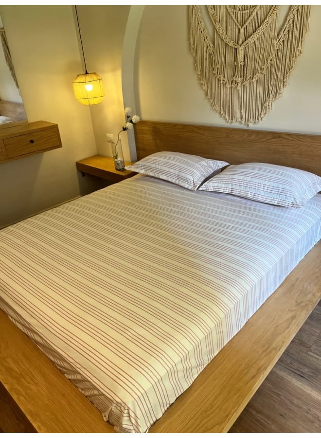 Bcomfort CASHMERE RIBBED Printed Cotton Fitted Bedsheet Set - Image 2